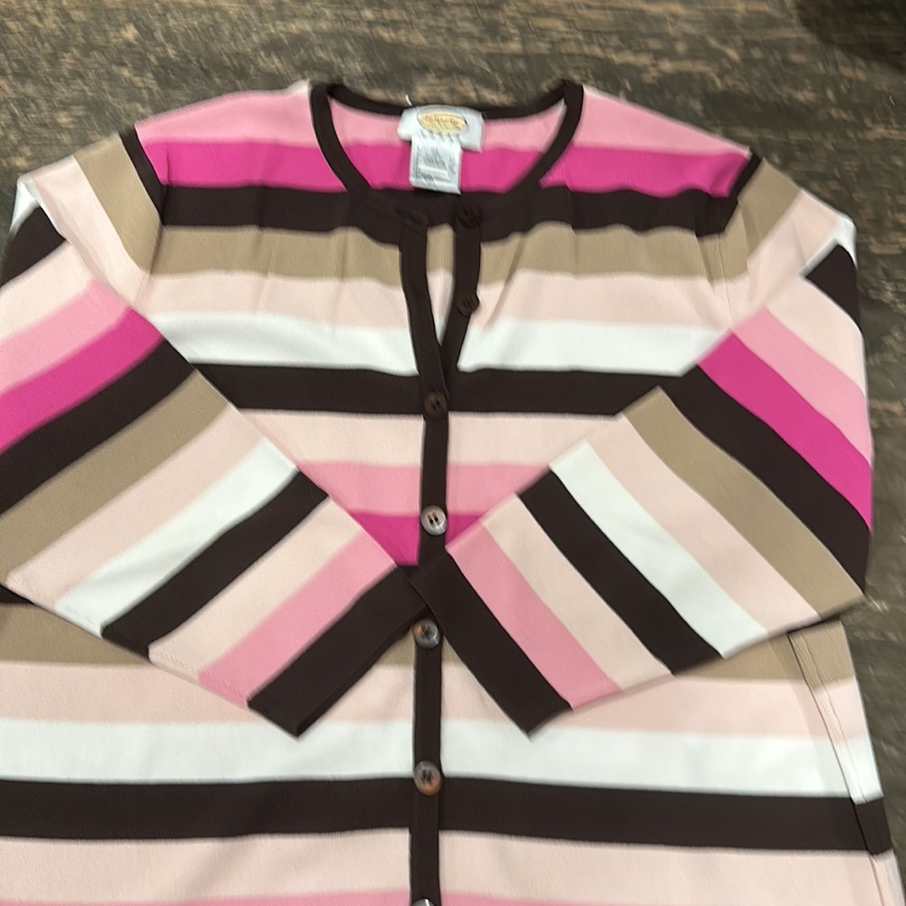 Talbots Multicolor Striped Cardigan - Picture 2 of 4